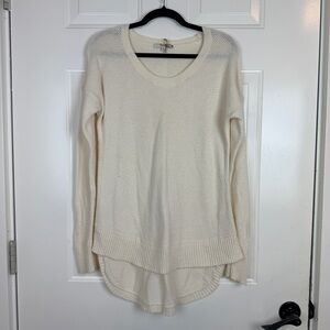 Madewell cream crewneck lightweight knit sweater size medium